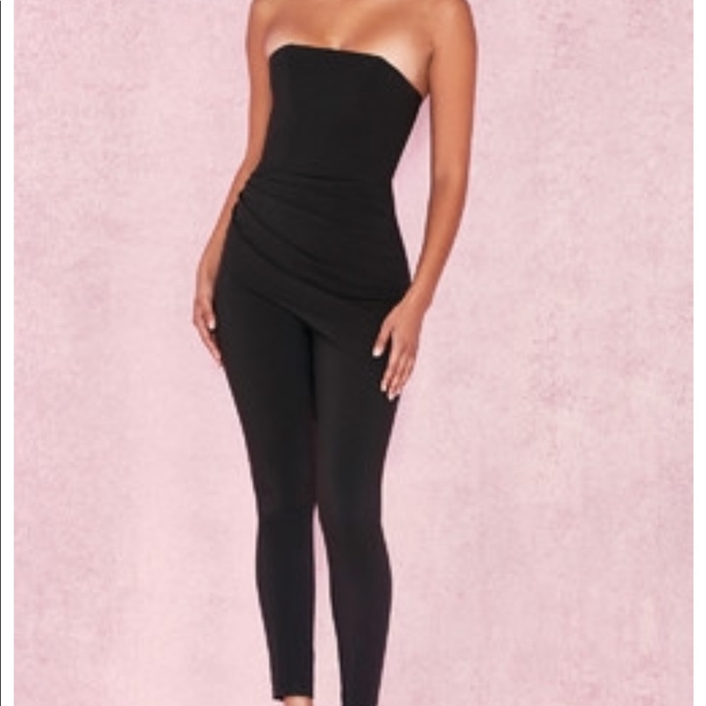 Leonida Black Strapless Jumpsuit